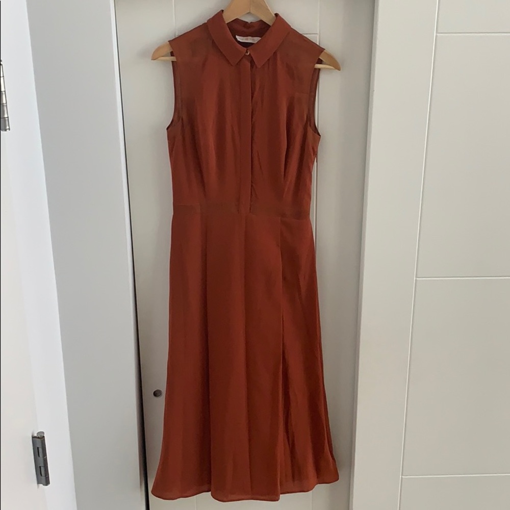 Tory Burch sleeveless shirt dress in rust size 2